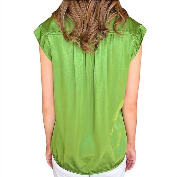 NEW RAQUEL ALLEGRA henley top in leaf - Picture 2 of 2